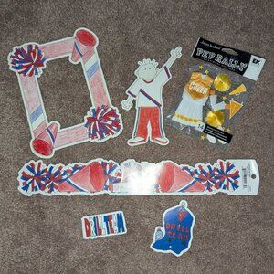 NEW Lot 6 Cheerleader Cheer Cheerleading Scrapbook Dimensional Stickers Cut Outs